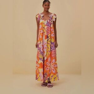 Farm Rio Lee Floral Maxi Dress size small